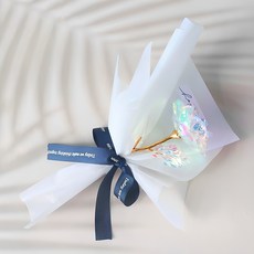 모리앤 조화 홀로그램 한송이 장미 꽃다발, 랜덤발송(리본), 1개 랜덤발송(리본)