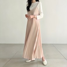 Pippin 女式百褶繫帶無袖連衣裙 38455, 米色