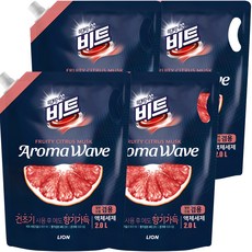 비트 아로마 웨이브 시트러스 중성 액체세제 리필, 2L, 4개 2L, 4개