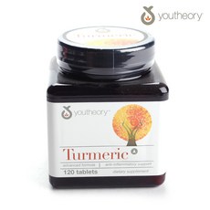 Youtheory 薑黃萃取錠, 120顆, 1罐