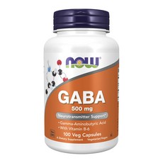 NOW Foods GABA植物膠囊 500mg, 100顆, 1罐