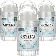 美國 CRYSTAL 礦物鹽身體固體除臭棒 無香, 120g, 4支