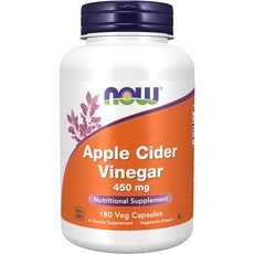 NOW Foods 蘋果醋膠囊 450mg, 180顆, 1罐