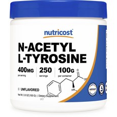Nutricost N-乙酰 L-酪氨酸 400mg 無味, 100克, 1個