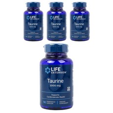 LIFE EXTENSION 牛磺酸素食膠囊 1000mg, 90顆, 4罐
