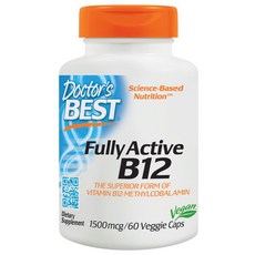 Doctor's BEST Fully Active維生素B12素食膠囊 1500mcg, 60顆, 1罐