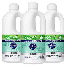Kao 花王 Cucute 珂珂透 Natural Days+廚房清潔劑補充包 馬鞭草&柑橘香, 3個, 1.25L