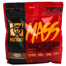Mutant The Original Mass碳水乳清蛋白粉 三重巧克力口味, 1個, 2.27kg