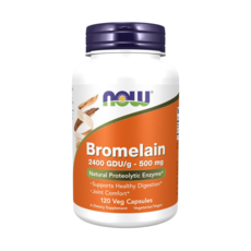 NOW Foods 鳳梨蛋白酶素食膠囊 2400GDU/g 500mg, 120顆, 1罐