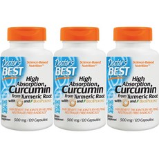 Doctor's BEST 薑黃素膠囊 500mg, 120顆, 3罐