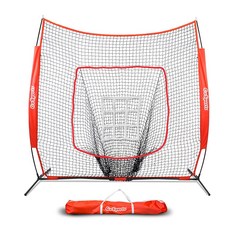 GoSports 棒球和壘球投球練習網攜帶包, 紅+黑