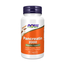 NOW Foods 胰酶膠囊 2000mg, 100顆, 1個