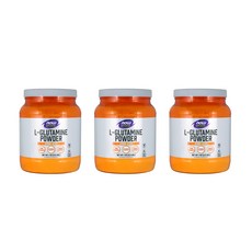 NOW Foods L-麩醯胺酸粉, 1kg, 3罐