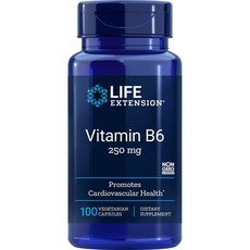 LIFE EXTENSION 維他命B6素食膠囊 250mg, 100顆, 1罐