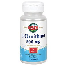 KAL L-鳥氨酸 500mg 片劑, 1個, 50 件