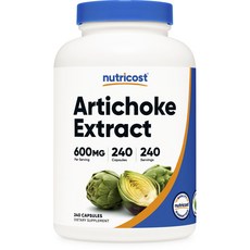 nutricost 朝鮮薊萃取膠囊 600mg, 240顆, 1罐