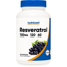 nutricost 白藜蘆醇膠囊 700mg, 120顆, 1罐