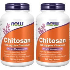 NOW Foods 幾丁聚醣素食膠囊 500mg, 240顆, 2罐