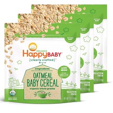 Happy BABY 穀物粉 198g, 3入, 麥片口味