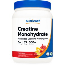 Nutricost 一水肌酸粉 水果潘趣酒風味, 果汁, 1罐, 500g