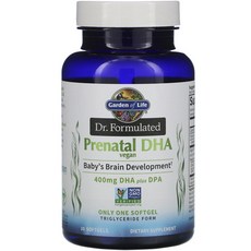 Garden of Life DHA素食軟膠囊 400mg, 1瓶, 30顆
