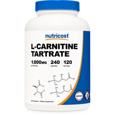 nutricost 左旋肉鹼酒石酸肉酸膠囊 1000mg, 240顆, 1罐