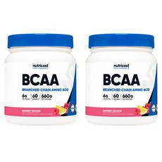 nutricost BCAA支鏈胺基酸無麩質補充粉 覆盆莓檸檬口味, 2個, 612g