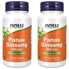 NOW Foods 人蔘500mg膠囊, 100顆, 2罐