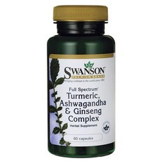 SWANSON 斯旺森 薑黃、南非醉茄和人參複合膠囊, 1個, 60 件