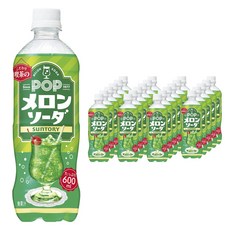 SunTORY 三得利 Pop哈密瓜碳酸汽水, 24瓶, 600ml