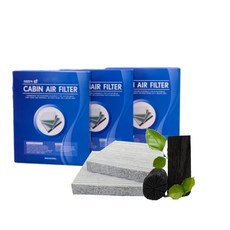 신아 PM2.5 자동차 에어컨 활성탄필터 (대우 삼성 쌍용), 3개입, 라세티프리미어