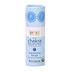 Aura Cacia 오가닉 차크라 밸런싱 아로마테라피 롤 온 익스프레시브 쓰롯 캐모마일 & 바닐라, 9.2ml, 1개