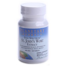 플래너터리허벌스 세인트 존스 워트 추출물 600mg 타블렛, 1개, 30개입, 30정