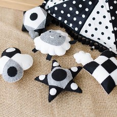 [난쟁이똥자루] (모빌 DIY) (흑백) 아기양과 도형, 1개