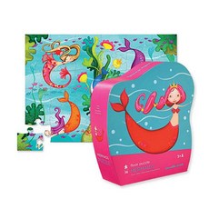 Mermaids 36pcs Shaped Floor Puzzle, 68x50cm, 36피스, 1개