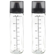 시노글라스 사각 실리콘 오일병 블랙, 250ml, 2개