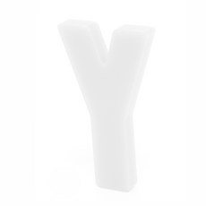 壓克力立式裝飾大寫字母, 首字母 01 Y（白色）