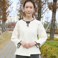 토지몰 물방울 누비 블라우스