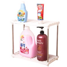 마이닝 틈새 2단 스탠드선반, 화이트, 1개