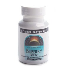 Source Naturals 빌베리 추출물 타블렛 50mg 타블렛, 1개, 60정