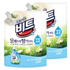 비트 오래오래 향기가득 액체세제 리필, 2L, 2개