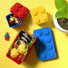 옥스포드 아동용 블럭 런치박스 + 보온보냉 파우치, 블루, 1세트