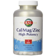 Kal 칼슘 1000mg 마그네슘 400mg 아연 15mg 하이 포텐시 베지테리안 타블렛 1개 250정