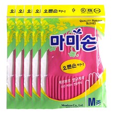 마미손 고무장갑 오른손하나, 핑크, 중(M), 5개