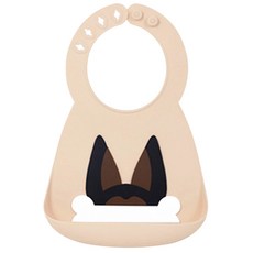 릴린져 실리콘 아기 턱받이, 베이지(브라우니), 1개
