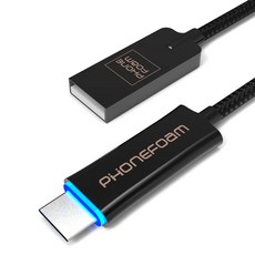 폰폼 고속충전 LED C타입 케이블, 블랙, 1개