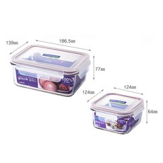 글라스락 퍼플에디션 밀폐용기 세트, 1세트, 직사각 1100ml x 2조 + 직사각 400ml x 3조 + 정사각 850ml x 2조 + 정사각 490ml x 3조