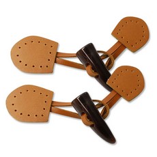 패션포인트 천연가죽패치 토글 세트, 브라운, 2세트