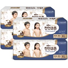 보솜이 2017년 프리미엄 천연코튼 밴드형 기저귀 남녀공용, 특대형(XL), 144매
