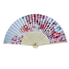팔복상회 수공예 면실크 나염 목단 부채 랜덤 발송, 1개, 혼합색상